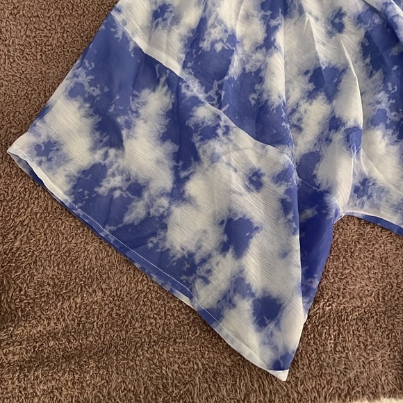 Kimono style cover up blue and white - Picture 2 of 3
